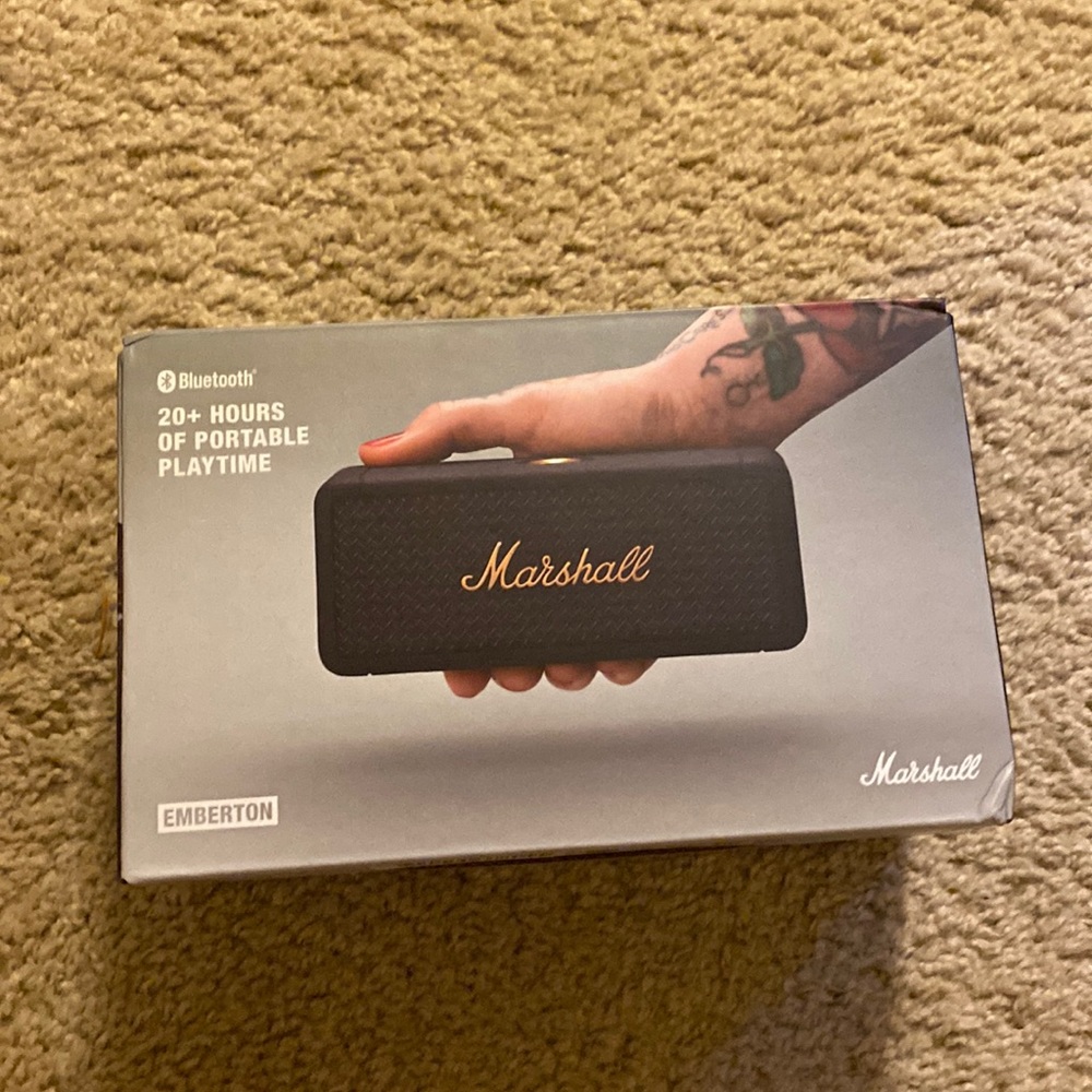 Marshall - Emberton Portable Bluetooth Speaker - Black & Brass